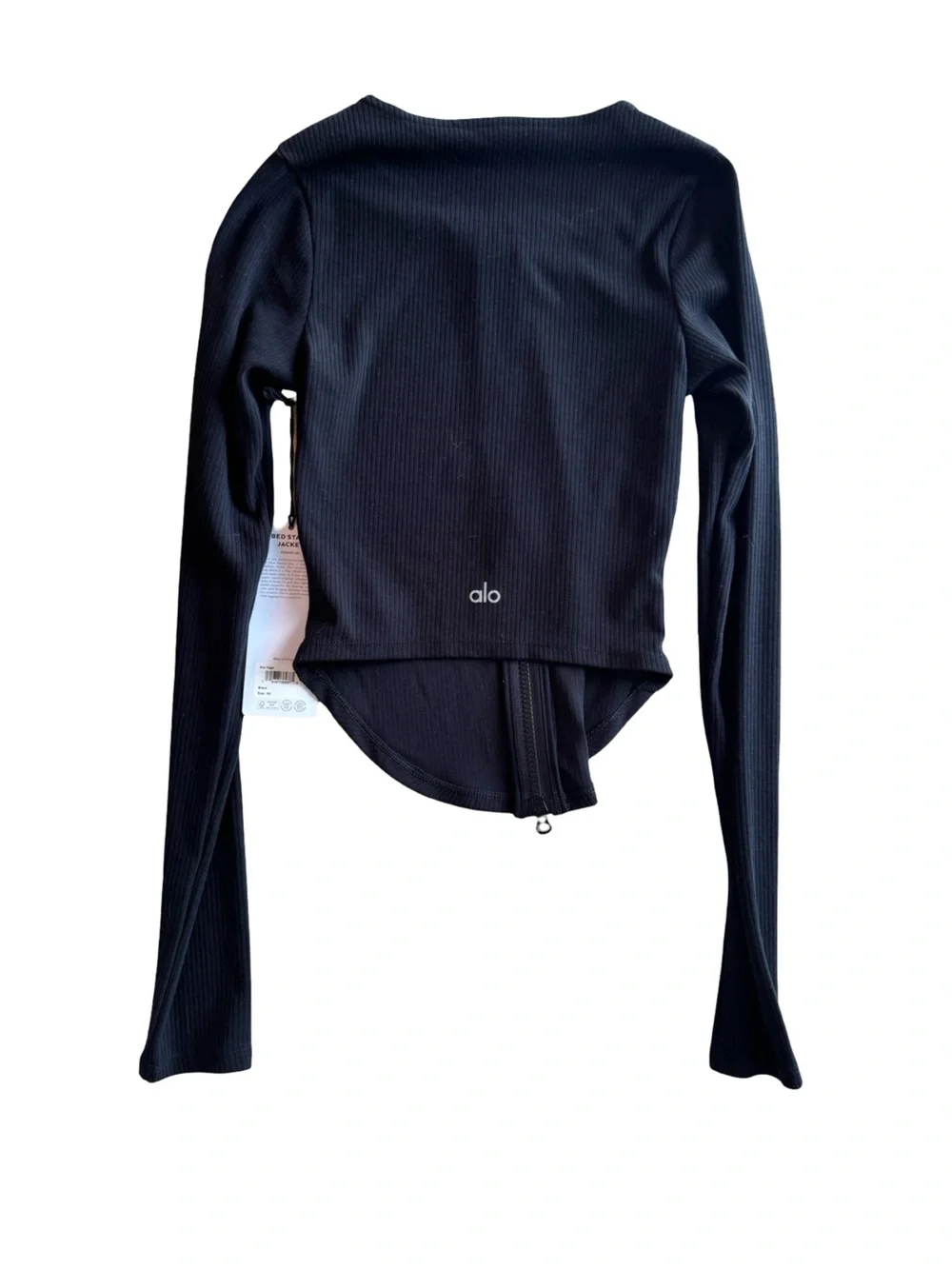 ALO Yoga Black Ribbed Stardust Jacket Size XS